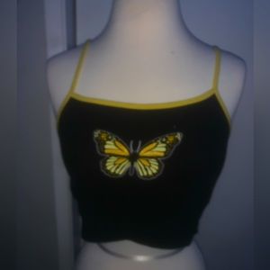 black butterfly crop top.